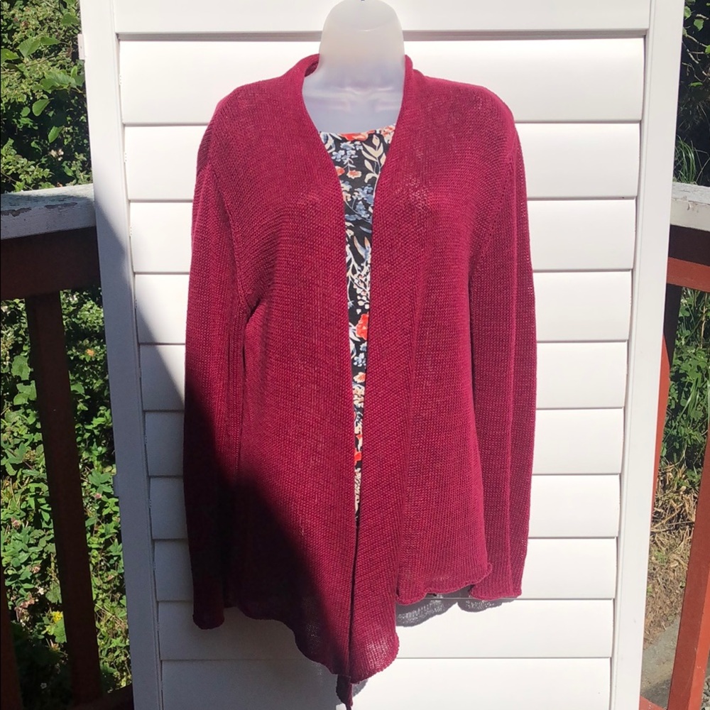Cut Loose Red Sweater Classic Knit Relaxed Fit - Picture 5 of 13